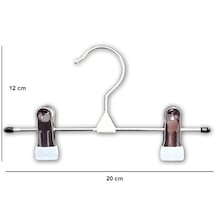 Ağırsoy 10 Adet Paslanmaz Çelik Mandallı, Tel, Etek Pantolon Askısı, Mandal Ucu Beyaz Pvc, 20 Cm