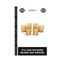 Özel Üretim Korkunç Parti Alternatif Kokteyl Bar 6'lı Cam Kurukafa Bardak Seti Alk2161 Çok Renkli