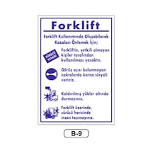 Forklift Talimatı Uyarı Ikaz Levhası