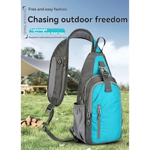 Geeksen Açık Çanta Erkekler İçin Askılı Çanta Usb Şarj Portlu Göğüs Çantası Yürüyüş İçin Çapraz Ask Siyah