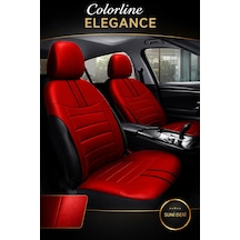 Opel Astra 2004 Ve Sonrası Uyumlu Colorline Elegance Deri Kırmızı Siyah Koltuk Kılıfı