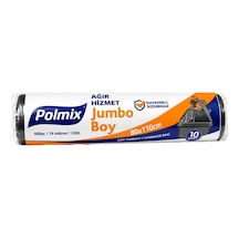 Polmix 600 Gr Ağır Hizmet Jumbo Boy Çöp Poşeti 80x100 Cm Siyah 6'li Avantaj Paketi - 6 Adet Tarı