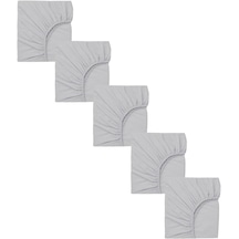 5 Adet Pamuklu Ve Lastikli 60 X 120 + 15 Cm Penye Bebek Çarşaf-gri
