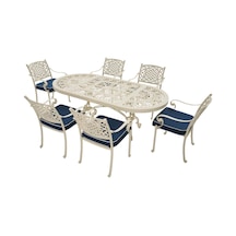 Helen 6 Kişilik Döküm Masa Takımı Rehome Beyaz