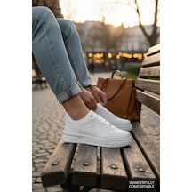 Enoch Dunk Low Kalın Düz Tabanlı Erkek Casual Sneaker Beyaz