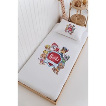 İsme Özel %100 Pamuk Bebek Ve Çocuk Tek Kişilik 165 X 225 Cm Pike Takımı-paw Patrol Beyaz