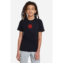 Tshirthane Naruto Logo Baskılı Unisex Çocuk Siyah T-Shirt