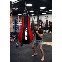 Spor Byfit Salon Tipi Özel Tasarım Armut Modelli Boks Torbası Kırmızı - Siyah