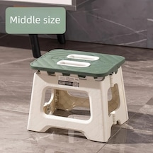 Elmpaly Yeşil Orta Boy Katlanır Plastik Tabure - Ev Ve Ofis İçin Dayanıklı Paspas Basamak Yeşil