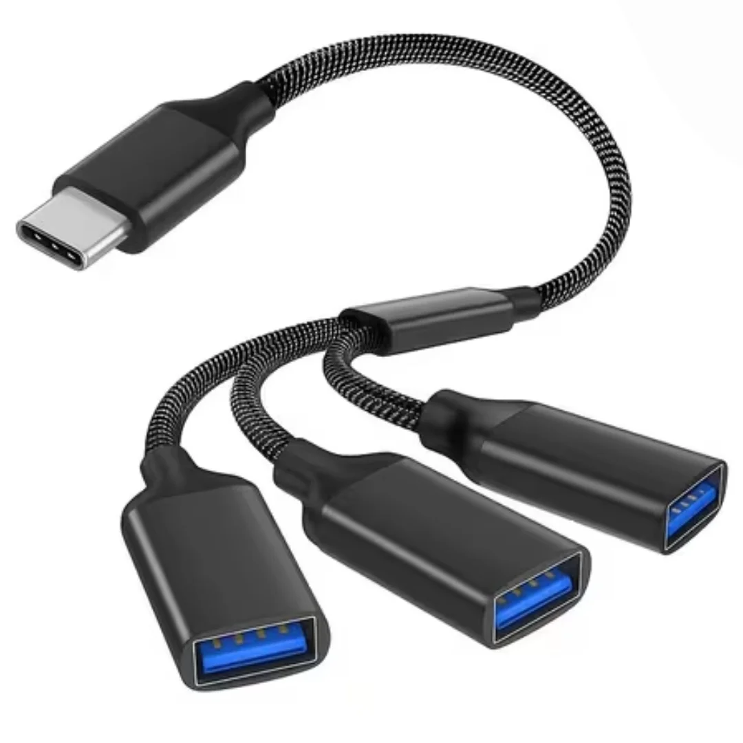 Type C To Usb Çoklayıcı 3 Port Hub Adaptör 3.0 Çoğaltıcı Çevirici Kablo 25 Cm