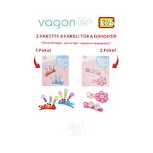 4'lü Saç Toka Seti Önce Birleştir,sonra Tak 2 Paket 4 Adet Gönderilir Yapı Toka Seti Ff 7104-7134