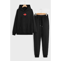 Uyguntarz Unisex Ninja Akatsuki Baskılı Eşofman Takımı Siyah