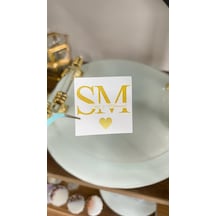Söz, Kına, Nişan Gold Renk Kalpli Çikolata Etiketi 3,5x3,5 Cm 70 Adet - Arletikettasarım Beyaz