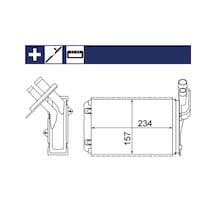 Mahle Ah99000s Kalorifer Radyatörü Megane I-clıo I-r19 234x157x42 7701204680-7701033457