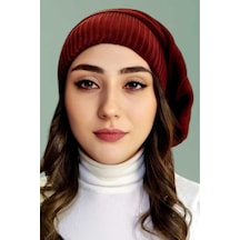 Uniquetrenders Kadın Kışlık Triko Örgü Bere Ve Boyunluk Bordo