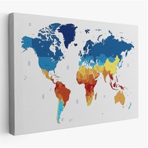 Livelyelegance Dünya Haritası Dekoratif Kanvas Tablo 1047 95 X 55cm