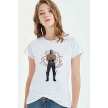 Drax Yenilmezler Baskılı Beyaz Kadın Tshirt