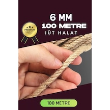 6 Mm 100 Metre Jüt Halat Dekoratif Hasır İp Urgan Süs