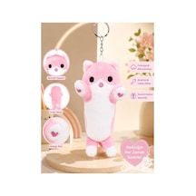 Sevimli Peluş Kedi Anahtarlık Ve Çanta Aksesuarı Pembe Pembe