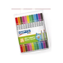 Gıpta Çift Taraflı İnce - Kalın Uç Keçeli Kalem 12'li