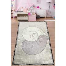 Katt Makinede Yıkanabilir Kaymaz Taban Leke Tutmaz Dijital Çocuk Halısı Renkli