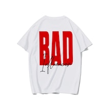 Brz Collectıon Brz Collection Unisex Oversize Bad Influencer T-shirt Beyaz