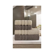 Pamuklu Banyo Havlu Seti, 4'lü, 50x90, 70x140 Cm, Kahve Renk 6 Renk