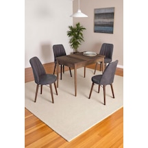 4 Kişilik Sabit Masa - Sandalye Takımı 70x110 Cm Mutfak Masası Takımı Yemek Masası Masa Takımı