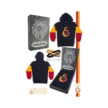 Galatasaray Orijinal Logo Kapüşonlu Sweat Bileklik Set Kutulu 091 Siyah