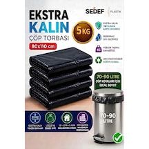 80x110 Cm Extra Kalın Siyah Endüstriyel Çöp Poşeti - 5kg / Ağır Hizmet Tipi