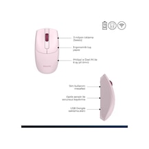 Philips Uyumlu  Spk7398p Kablosuz 1600dpı Sessiz Optik Mouse Pembe Diğer