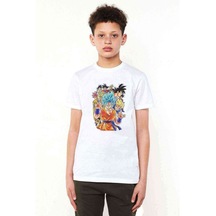 Anime Dragon Ball Baskılı Unisex Çocuk Beyaz T-Shirt (534782138)