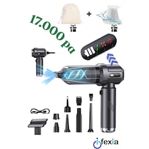 İfexia Cy 109 17.000 Pa Yeni Nesil Dijital Göstergeli Vakum Ve Üflemeli Mini Araç Ve Genel Kullanım Süpürgesi Koyu Gri-gümüş