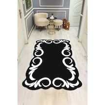 Modern Desenli Lazer Kesim Dijital Baskı Kaymaz Taban Halı H0457 Renkli