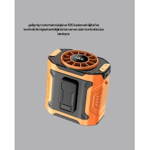 Turbo - 286 - Mini Tnabilir Fan 100 Kademeli Dijital Hız Kontrolü Ve Type-c - Ece-umay - Şarj Kopya