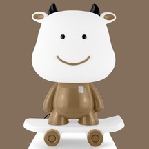 Szypzstore Yaratıcı Karikatür Buzağı Led Gece Lambası Çocuk Yatak Odası Başucu Uyku Işığı Jpgpk0 Kahverengi