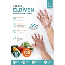 Şeffaf Eldiven 100 Adet Hışır Poşet Eldiven Kullan At Eldiven Tek Kullanımlık Eldiven