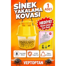 Sinek Yakalama Kovası 1 Adet + Hediye Karasinek Çekici Yem Elektriksiz Dış Mekan Sinek Tuzağı