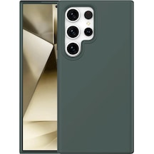 Samsung Galaxy  Uyumlu  S24 Ultra Kılıf First Silikon - Koyu Yeşil