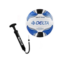 Delta Rivo No 5 Dikişli Voleybol Topu Beyaz Mavi + Pompa Beyaz - Mavi