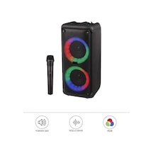 1973 Kablosuz Mikrofonlu Radyo / Usb / Hafiza Kartli Rgb Ledli Taşınabilir Bluetooth Hoparlör Parti Speaker