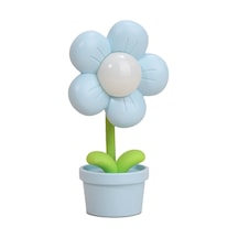 Çocuklar İçin Çiçek Gece Lambası Yumuşak Işık 360 Derece Bükülebilir Pille Çalışan Yatak Başı Lambaları Oturma Odası İçin Mavi