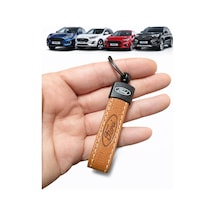 Ford Ve Logolu Anahtarlık Suni Deri Kahverengi