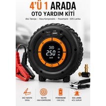 Akü Takviye Cihazı 1000a Jump Starter 150 Psı Lastik Şişirme Kompresörü Powerbank Led Fener