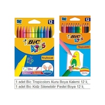 Okul Bic Boya Seti Kuru Boya, Pastel Boya 2 Li Çok Renkli