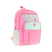 Kauko Holiday Kız Çocuk Altı Bölmeli Rozetli Okul Sırt Çantası - Pembe - K1828 Pembe