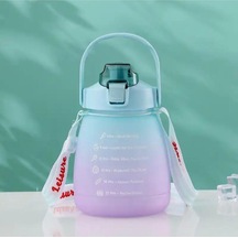1300 Ml Pink Motivasyon Çocuk Matarası Suluk Bpa Free Su Matarası Çocuk Su Matarası Turkuaz Plastik Diğer