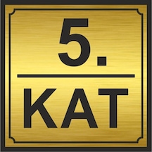 5.kat Metal Yönlendirme Levhası 20cm X 20cm Gold Renk