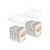 Reedark 4 Parça Şeffaf Akrilik Cd Organizatörü - 14 Cd Kapasiteli, Kompakt Ve Dayanıklı Şeffaf