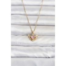 316l Çelik Zincir Gold Renk Kanatlı Kalp Model Kadın Kolye Tj-bko11082 Çok REnkli